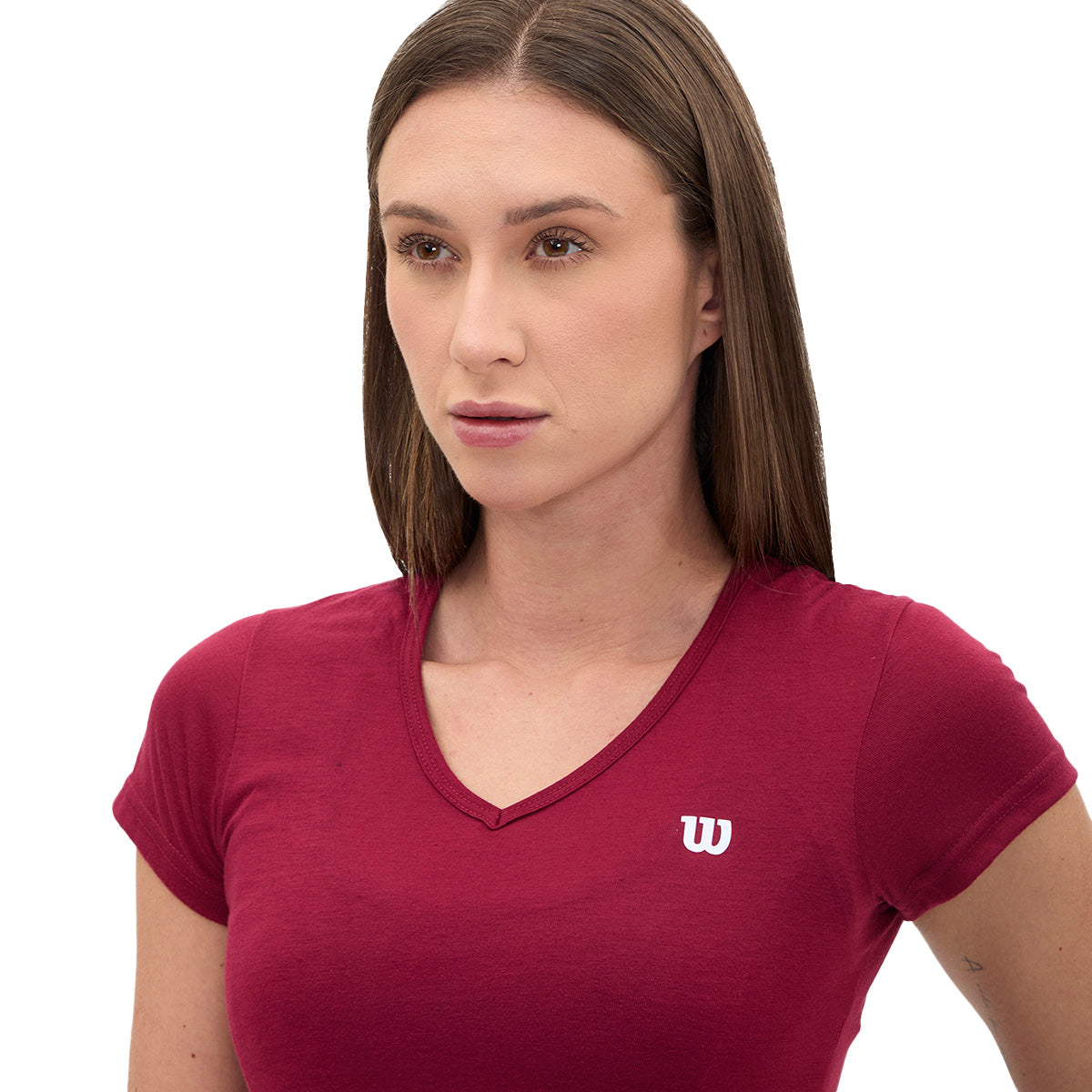 Playera Wilson Polyspun Cuello V Lisa para Mujer - Sports Center