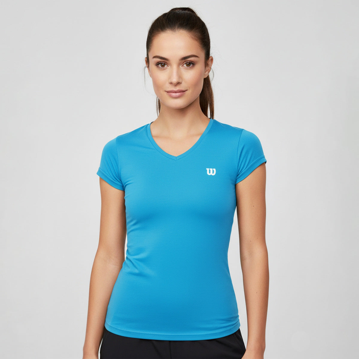 Playera Wilson Polyspun Cuello V Lisa para Mujer