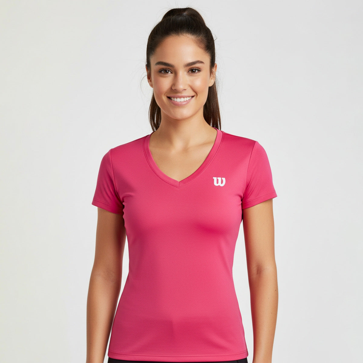 Playera Wilson Polyspun Cuello V Lisa para Mujer