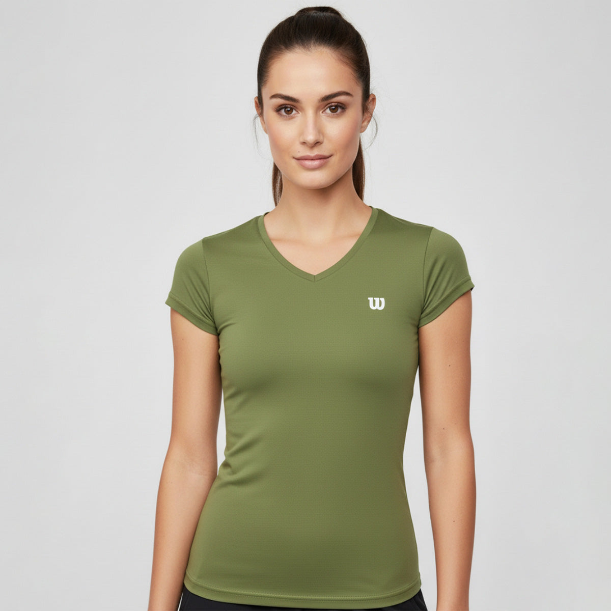 Playera Wilson Polyspun Cuello V Lisa para Mujer