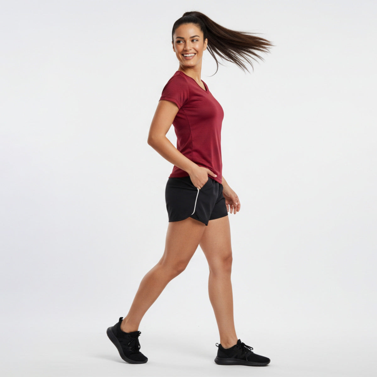 Playera Wilson Polyspun Cuello V Lisa para Mujer