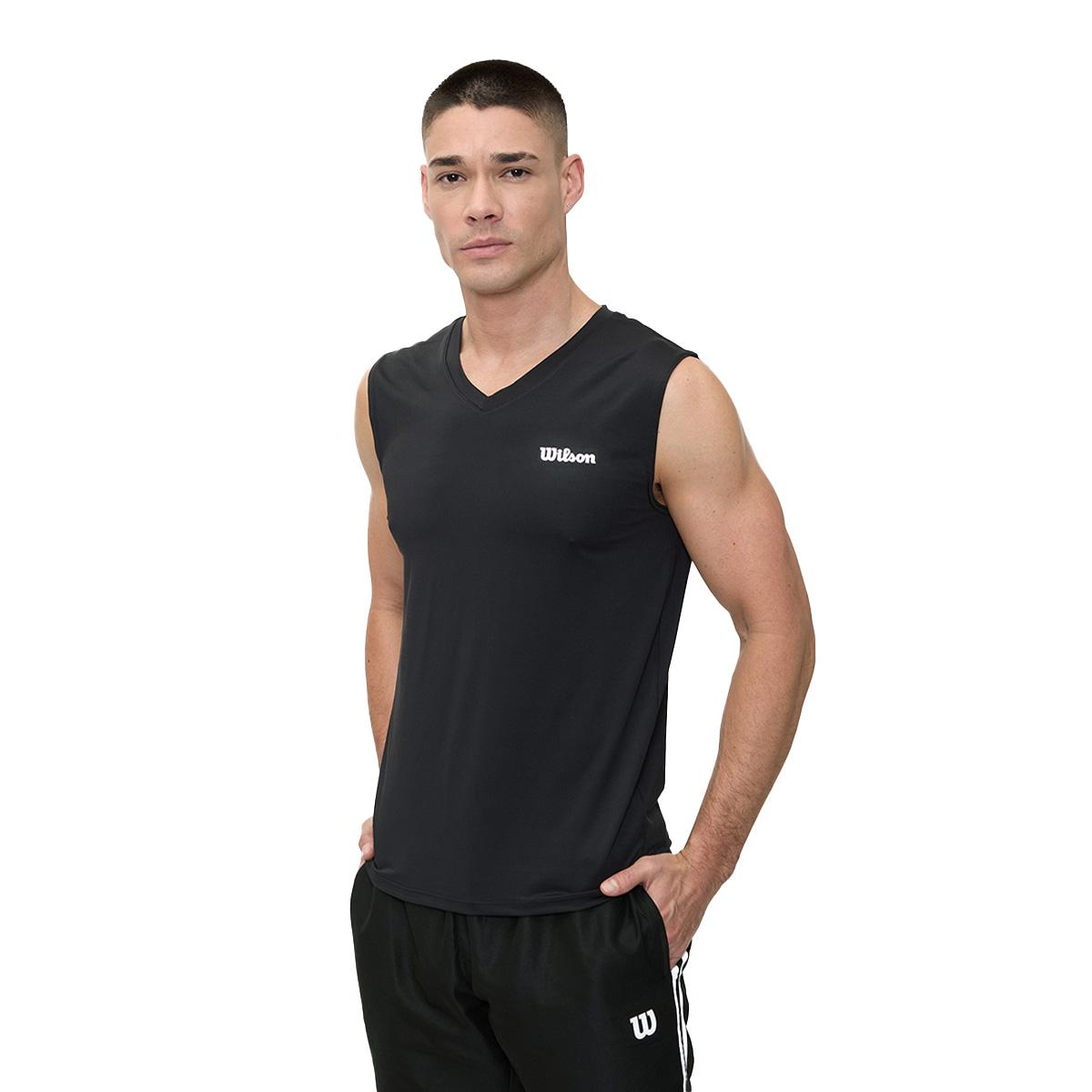 Camiseta Wilson Ultra Ligera Logo Cuello V Hombre - Sports Center