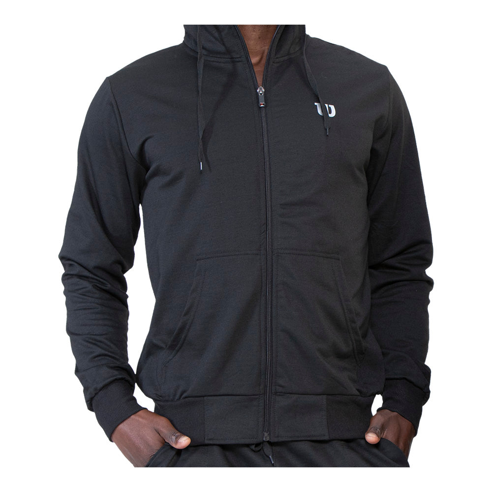 Sudadera Tipo French Terry de Cuello Redondo para Caballero Color Negro - Sports Center